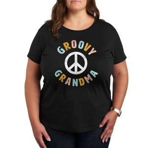 �A�j���L�����N�^�[ ���f�B�[�X �g�b�v�X T�V���c �v���X�T�C�Y �O���t�B�b�N Licensed Character Plus Groovy Grandma Graphic Tee Black �u���b�N