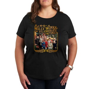 �A�j���L�����N�^�[ ���f�B�[�X �g�b�v�X T�V���c �v���X�T�C�Y �O���t�B�b�N Licensed Character Plus Willy Wonkand the Chocolate Factory Willy Wonka Cast Photo Graphic Tee Black �u���b�N