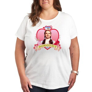 �A�j���L�����N�^�[ ���f�B�[�X �g�b�v�X T�V���c �v���X�T�C�Y �O���t�B�b�N Licensed Character Plus Wizard of Oz Heart Dorothy Graphic Tee White �z���C�g