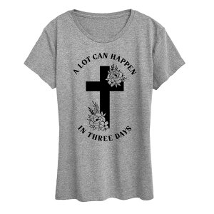 �A�j���L�����N�^�[ ���f�B�[�X �g�b�v�X T�V���c �O���t�B�b�N Licensed Character Women's Cross A Lot Can Happen In Three Days Graphic Tee Heather Gray �O���[