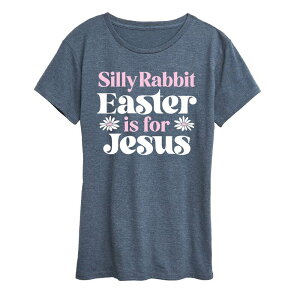 �A�j���L�����N�^�[ ���f�B�[�X �g�b�v�X T�V���c �O���t�B�b�N Licensed Character Women'silly Rabbit Easter Is For Jesus Graphic Tee Heather Blue �w�U�[