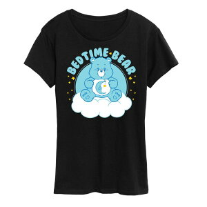 �A�j���L�����N�^�[ ���f�B�[�X �g�b�v�X T�V���c �O���t�B�b�N Licensed Character Women's Care Bears Bedtime Bear Graphic Tee Black �u���b�N