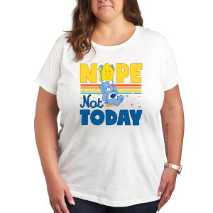 �A�j���L�����N�^�[ ���f�B�[�X �g�b�v�X T�V���c �v���X�T�C�Y �O���t�B�b�N Licensed Character Plus Care Bears Nope Notoday Graphic Tee White �z���C�g