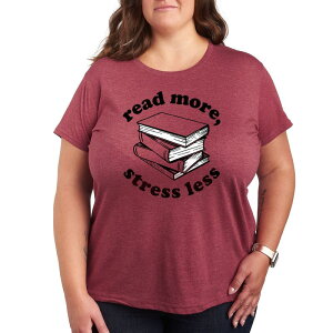 �A�j���L�����N�^�[ ���f�B�[�X �g�b�v�X T�V���c �v���X�T�C�Y �O���t�B�b�N Licensed Character Plus Read More Stress Less Graphic Tee Heather Wine �w�U�[