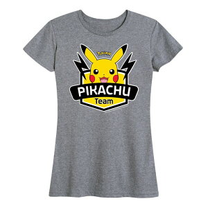 �A�j���L�����N�^�[ ���f�B�[�X �g�b�v�X T�V���c �v���X�T�C�Y �O���t�B�b�N Licensed Character Plus Pokemon Team Pikachu Graphic Tee Heather Gray �O���[