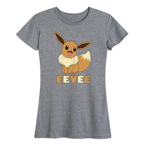 �A�j���L�����N�^�[ ���f�B�[�X �g�b�v�X T�V���c �v���X�T�C�Y �O���t�B�b�N Licensed Character Plus Pokemon Eevee Graphic Tee Heather Gray �O���[
