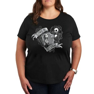 �f�B�Y�j�[ ���f�B�[�X �g�b�v�X T�V���c �v���X�T�C�Y �O���t�B�b�N Disney's The Nightmare Before Christmas Plus Jack And Sally Love Graphic Tee Black �u���b�N