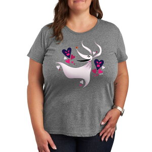 �f�B�Y�j�[ ���f�B�[�X �g�b�v�X T�V���c �v���X�T�C�Y �O���t�B�b�N Disney's The Nightmare Before Christmas Zero Plus Graphic Tee Heather Gray �O���[