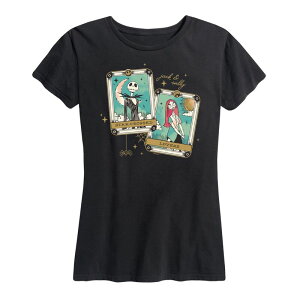 �f�B�Y�j�[ ���f�B�[�X �g�b�v�X T�V���c �O���t�B�b�N Disney's The Nightmare Before Christmas Women'star Crossed Lovers Graphic Tee Black �u���b�N