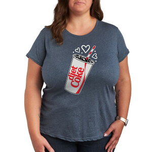 �A�j���L�����N�^�[ ���f�B�[�X �g�b�v�X T�V���c �v���X�T�C�Y �O���t�B�b�N Licensed Character Plus Diet Coke Heart Bubbles Graphic Tee Heather Blue �w�U�[