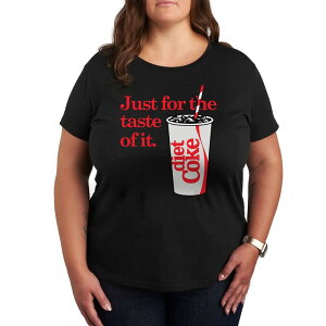 �A�j���L�����N�^�[ ���f�B�[�X �g�b�v�X T�V���c �v���X�T�C�Y �O���t�B�b�N Licensed Character Plus Diet Coke For The Taste Of It Graphic Tee Black �u���b�N