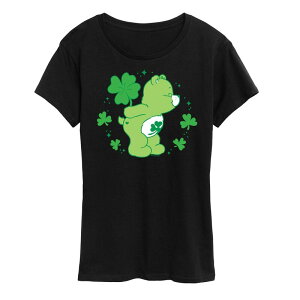 �A�j���L�����N�^�[ ���f�B�[�X �g�b�v�X T�V���c �O���t�B�b�N Licensed Character Women's Care Bearshamrock Graphic Tee Black �u���b�N