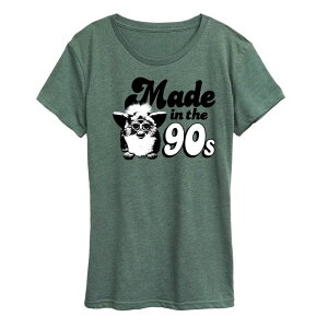 �A�j���L�����N�^�[ ���f�B�[�X �g�b�v�X T�V���c �O���t�B�b�N Licensed Character Women's Furby Made In The 90's Graphic Tee Heather Green �w�U�[