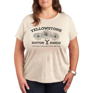 �A�j���L�����N�^�[ ���f�B�[�X �g�b�v�X T�V���c �v���X�T�C�Y �O���t�B�b�N Licensed Character Plus Yellowstone Wildflowers Graphic Tee Beige �x�[�W��