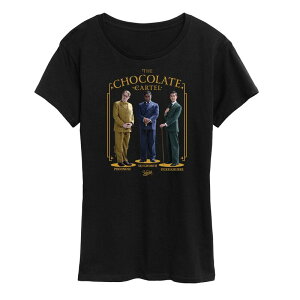 �A�j���L�����N�^�[ ���f�B�[�X �g�b�v�X T�V���c �O���t�B�b�N Licensed Character Women's Wonka The Chocolate Cartel Graphic Tee Black �u���b�N