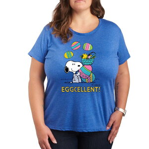 �A�j���L�����N�^�[ ���f�B�[�X �g�b�v�X T�V���c �v���X�T�C�Y �O���t�B�b�N Licensed Character Plus Peanutsnoopy & Woodstock Eggcellent Graphic Tee Heatheroyal Blue �w�U�[
