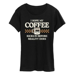 �A���u�����f�b�h ���f�B�[�X �g�b�v�X T�V���c �O���t�B�b�N Unbranded Women's Hope My Coffee Kicks In Graphic Tee Black �u���b�N