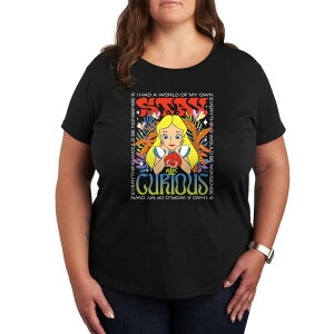 �f�B�Y�j�[ ���f�B�[�X �g�b�v�X T�V���c �v���X�T�C�Y �O���t�B�b�N Disney's Alice in Wonderland Plustay Curious Graphic Tee Black �u���b�N