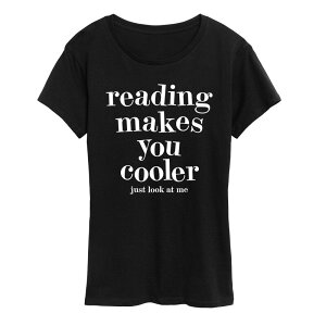 �A�j���L�����N�^�[ ���f�B�[�X �g�b�v�X T�V���c �O���t�B�b�N Licensed Character Women's Reading Makes You Cooler Graphic Tee Black �u���b�N