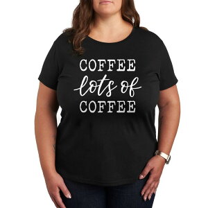 �A�j���L�����N�^�[ ���f�B�[�X �g�b�v�X T�V���c �v���X�T�C�Y �O���t�B�b�N Licensed Character Plus Coffee Lots Of Coffee Graphic Tee Black �u���b�N