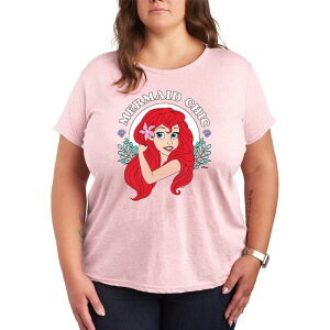 �f�B�Y�j�[ ���f�B�[�X �g�b�v�X T�V���c �v���X�T�C�Y �O���t�B�b�N Disney Princess Ariel Plus Mermaid Chic Graphic Tee Heather Pink �w�U�[