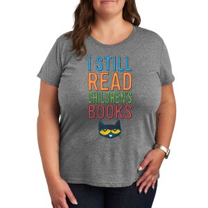 �A�j���L�����N�^�[ ���f�B�[�X �g�b�v�X T�V���c �v���X�T�C�Y �O���t�B�b�N Licensed Character Plus Pete The Cat I Still Read Books Graphic Tee Heather Gray �O���[