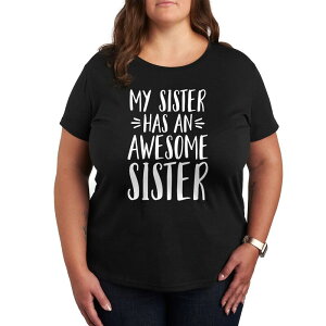 �A�j���L�����N�^�[ ���f�B�[�X �g�b�v�X T�V���c �v���X�T�C�Y �O���t�B�b�N Licensed Character Plus My Sister Has Awesome Sister Graphic Tee Black �u���b�N
