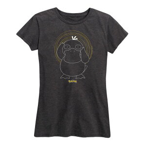 �A�j���L�����N�^�[ ���f�B�[�X �g�b�v�X T�V���c �v���X�T�C�Y �O���t�B�b�N Licensed Character Plus Pokemon Psyduck Spiral Graphic Tee Heather Charcoal �`���R�[��