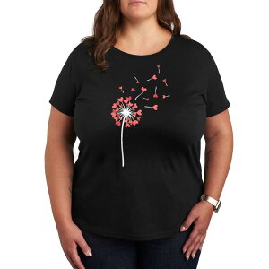 �A�j���L�����N�^�[ ���f�B�[�X �g�b�v�X T�V���c �v���X�T�C�Y �O���t�B�b�N Licensed Character Plusize Dandelion Hearts Graphic Tee Black �u���b�N