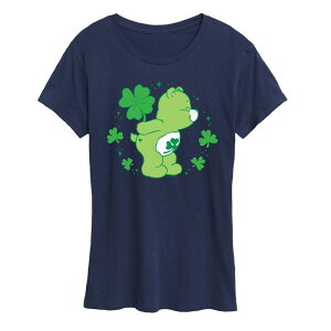 �A�j���L�����N�^�[ ���f�B�[�X �g�b�v�X T�V���c �O���t�B�b�N Licensed Character Women's Care Bearshamrock Graphic Tee Navy �l�C�r�[