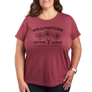 �A�j���L�����N�^�[ ���f�B�[�X �g�b�v�X T�V���c �v���X�T�C�Y �O���t�B�b�N Licensed Character Plus Yellowstone Wildflowers Graphic Tee Heather Dark Red �w�U�[