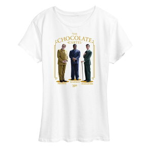 �A�j���L�����N�^�[ ���f�B�[�X �g�b�v�X T�V���c �O���t�B�b�N Licensed Character Women's Wonka The Chocolate Cartel Graphic Tee White �z���C�g