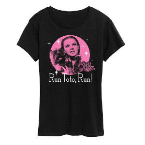 �A�j���L�����N�^�[ ���f�B�[�X �g�b�v�X T�V���c �O���t�B�b�N Licensed Character Women's The Wizard Of Oz Run Toto Run Graphic Tee Black �u���b�N