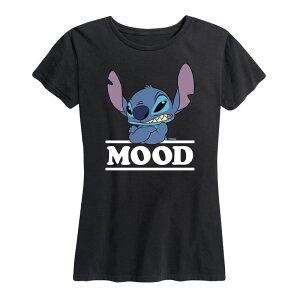 �f�B�Y�j�[ ���f�B�[�X �g�b�v�X T�V���c �O���t�B�b�N Disney's Lilo & Stitch Women's Mood Graphic Tee Black �u���b�N