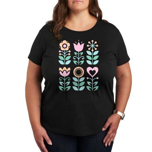 �A���u�����f�b�h ���f�B�[�X �g�b�v�X T�V���c �v���X�T�C�Y �O���t�B�b�N Unbranded Pluscandinavian Flowers Graphic Tee Black �u���b�N