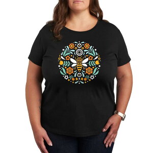 �A���u�����f�b�h ���f�B�[�X �g�b�v�X T�V���c �v���X�T�C�Y �O���t�B�b�N Unbranded Pluscandinavian Bee Circular Design Graphic Tee Black �u���b�N