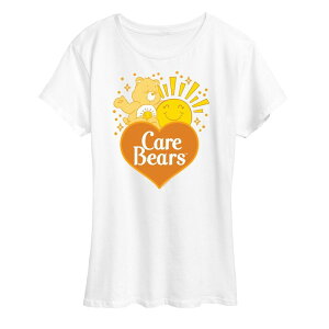 �A�j���L�����N�^�[ ���f�B�[�X �g�b�v�X T�V���c ���S �O���t�B�b�N Licensed Character Women's Care Bears Funshine Logo Graphic Tee White �z���C�g