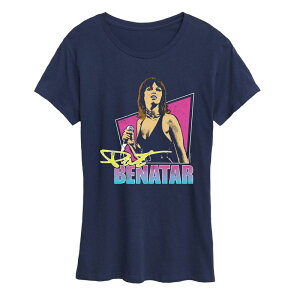 �A�j���L�����N�^�[ ���f�B�[�X �g�b�v�X T�V���c �O���t�B�b�N Licensed Character Women's Pat Benatar Cameo Graphic Tee Navy �l�C�r�[