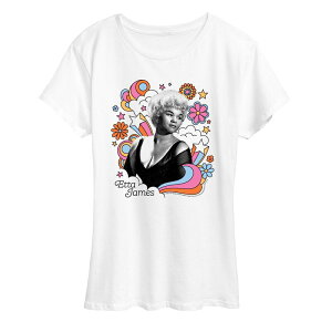 �A�j���L�����N�^�[ ���f�B�[�X �g�b�v�X T�V���c �O���t�B�b�N Licensed Character Women's Etta James Groovy Icons Graphic Tee White �z���C�g