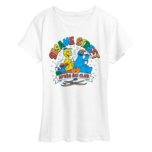 �A�j���L�����N�^�[ ���f�B�[�X �g�b�v�X T�V���c �O���t�B�b�N Licensed Character Women'sesame Street Apr ski Club Graphic Tee White �z���C�g