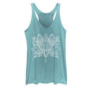 �A���u�����f�b�h ���f�B�[�X �g�b�v�X T�V���c Unbranded Juniors' White Henna Lotus Yoga Bohemian Tank Top Tahiti Blue �u���[