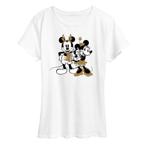 �f�B�Y�j�[ ���f�B�[�X �g�b�v�X T�V���c �O���t�B�b�N Disney's Mickey Mouse Women's Mickey Minnie Sparkle Graphic Tee White �z���C�g