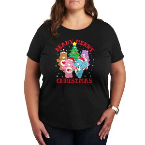 �A�j���L�����N�^�[ ���f�B�[�X �g�b�v�X T�V���c �v���X�T�C�Y �O���t�B�b�N Licensed Character Plus Care Bears Beary Merry Christmas Graphic Tee Black �u���b�N