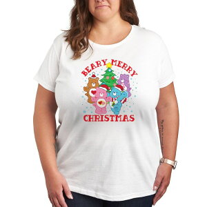 �A�j���L�����N�^�[ ���f�B�[�X �g�b�v�X T�V���c �v���X�T�C�Y �O���t�B�b�N Licensed Character Plus Care Bears Beary Merry Christmas Graphic Tee White �z���C�g