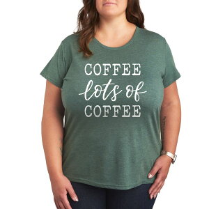 �A�j���L�����N�^�[ ���f�B�[�X �g�b�v�X T�V���c �v���X�T�C�Y �O���t�B�b�N Licensed Character Plus Coffee Lots Of Coffee Graphic Tee Heather Green �w�U�[