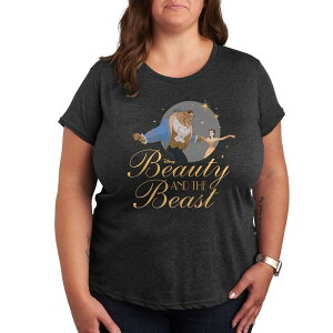 �f�B�Y�j�[ ���f�B�[�X �g�b�v�X T�V���c �v���X�T�C�Y �O���t�B�b�N Disney Princess Plus Beauty And Beast Graphic Tee Heather Charcoal �`���R�[��