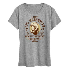 �A�j���L�����N�^�[ ���f�B�[�X �g�b�v�X T�V���c �O���t�B�b�N Licensed Character Women's Parks & Rec Lil Sebastian Graphic Tee Heather Gray �O���[