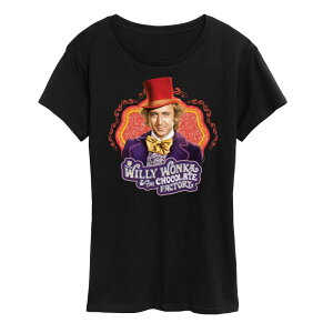 �A�j���L�����N�^�[ ���f�B�[�X �g�b�v�X T�V���c �O���t�B�b�N Licensed Character Women's Willy Wonkand the Chocolate Factory Willy Wonka Graphic Tee Black �u���b�N