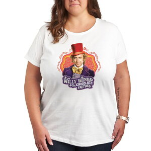 �A�j���L�����N�^�[ ���f�B�[�X �g�b�v�X T�V���c �v���X�T�C�Y �O���t�B�b�N Licensed Character Plus Willy Wonkand the Chocolate Factory Willy Wonka Graphic Tee White �z���C�g