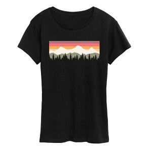 �A�j���L�����N�^�[ ���f�B�[�X �g�b�v�X T�V���c �O���t�B�b�N Licensed Character Women's Muted Sunset Mountain Scene Graphic Tee Black �u���b�N